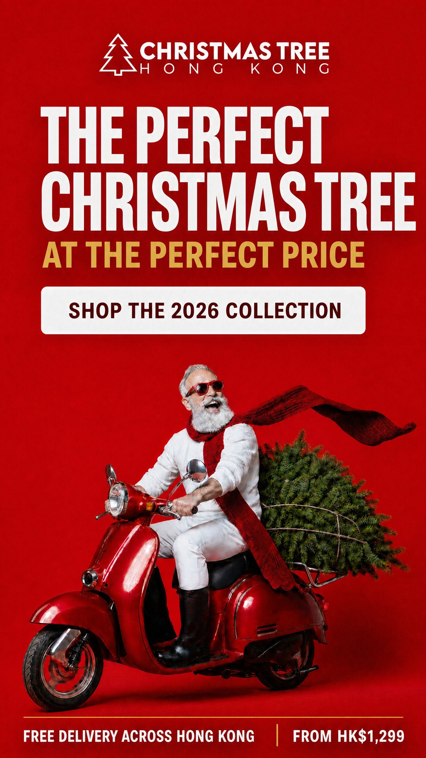 Christmas Tree Hong Kong 2026, real Douglas Fir Christmas trees delivered free across Hong Kong