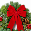 Close-up of the Christmas Celebration Wreath red bow